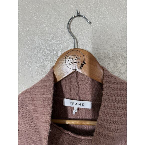 Frame Women’s Side Slit Turtleneck Sweater Rosewood Small - Picture 2 of 6